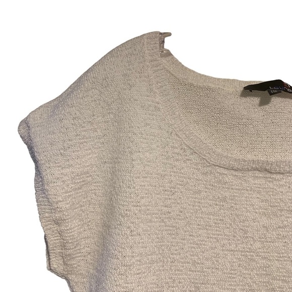 Black and White Short Sleeve Sleeve Knit Sweater - Picture 12 of 15